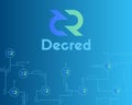 Blockchain decred symbol crypto currency background