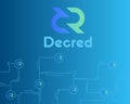 Blockchain decred symbol crypto currency background