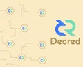 Blockchain decred symbol crypto currency background