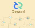 Blockchain decred symbol crypto currency background