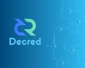 Blockchain decred symbol crypto currency background