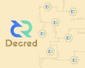 Blockchain decred symbol crypto currency background