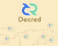 Blockchain decred symbol crypto currency background