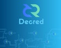 Blockchain decred symbol crypto currency background