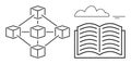 Blockchain Diagram and Open Book Concept Decentralized Data Sharing and Knowledge Royalty Free Stock Photo