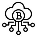 Blockchain digital cloud icon, outline style