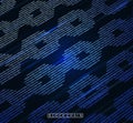 Blockchain digital illuminated shape. Chain shape in code matrix background. Chain Big data node base concept. Vector Royalty Free Stock Photo