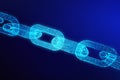 Blockchain digital illuminated shape. data node base concept. 3 Royalty Free Stock Photo