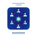 Blockchain distributed ledger technology illustration