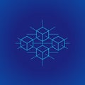 Blockchain distributed ledger technology illustration