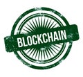 Blockchain - green grunge stamp