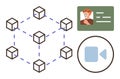 Blockchain network with user ID and video communication concept for secure digital interaction Royalty Free Stock Photo