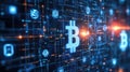 Blockchain grid visualization representing secure cryptocurrency layers