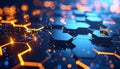 Blockchain Honeycomb Server Farm . Artificial Intelligence concept. Generated Image Royalty Free Stock Photo