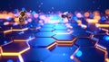 Blockchain Honeycomb Server Farm . Artificial Intelligence concept. Generated Image Royalty Free Stock Photo