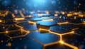 Blockchain Honeycomb Server Farm . Artificial Intelligence concept. Generated Image Royalty Free Stock Photo