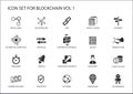 Blockchain icon set Royalty Free Stock Photo