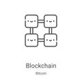 blockchain icon vector from bitcoin collection. Thin line blockchain outline icon vector illustration. Linear symbol for use on Royalty Free Stock Photo
