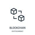 blockchain icon vector from cryptocurrency collection. Thin line blockchain outline icon vector illustration Royalty Free Stock Photo