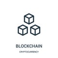 blockchain icon vector from cryptocurrency collection. Thin line blockchain outline icon vector illustration Royalty Free Stock Photo