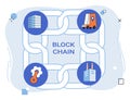 Blockchain industry. Information flows securely through veins blockchain industrys digital ecosystem