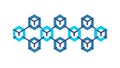 Blockchain Inspired Connected Cube Network, vector design Generative AI Royalty Free Stock Photo
