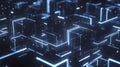 Blockchain-inspired floating design digital realm graphic visualization futuristic environment abstract conceptualization