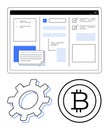 Blockchain integration with digital dashboard for workflow automation and cryptocurrency management Royalty Free Stock Photo