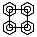 Blockchain ledger icon, outline style