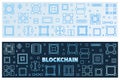 2 Blockchain line concept colorful banners - vector illustration Royalty Free Stock Photo