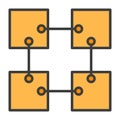 Blockchain Line Icon. Vector Simple Minimal 96x96 Pictogram Royalty Free Stock Photo