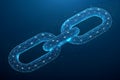 Blockchain link polygonal chain icon
