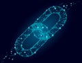 Blockchain link sign low poly design. Internet technology chain icon triangle polygonal hyperlink security business