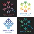 Blockchain logo set