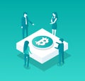 Blockchain Meeting of People Vector Illustration