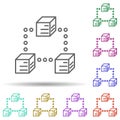 Blockchain multi color icon. Simple thin line, outline vector of bitcoin blockchain icons for ui and ux, website or mobile Royalty Free Stock Photo
