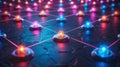 Blockchain Network: Abstract Technology Connection Concept Background Royalty Free Stock Photo