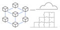 Blockchain Network and Cloud Computing Concept with Puzzle Integration Royalty Free Stock Photo
