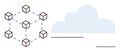 Blockchain Network and Cloud Computing Concept with Connected Nodes and Cloud Symbol Royalty Free Stock Photo
