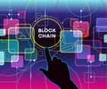 Blockchain cryptocurrency template. Royalty Free Stock Photo