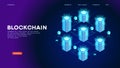 Abstract Blockchain isometric concept banner Royalty Free Stock Photo