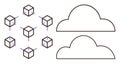 Blockchain Network Connecting Nodes with Cloud Integration Concept for Secure Distributed Data Systems Royalty Free Stock Photo