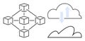 Blockchain Network Connection and Cloud Data Exchange Concept Royalty Free Stock Photo