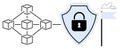 Blockchain Network Connection with Security Shield and Privacy Lock Concept Royalty Free Stock Photo