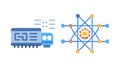 Blockchain Network Data Flow Vector, Secure Connectivity and Digital Ledger Icon, vector design Generative AI Royalty Free Stock Photo