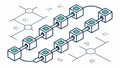 Blockchain network diagram, data chain, digital connection, and technology structure vector design Generative AI Royalty Free Stock Photo