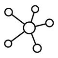 Blockchain Network Line Icon. Vector Simple Minimal 96x96 Pictogram Royalty Free Stock Photo