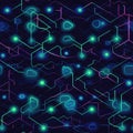 Blockchain Network Macro . Seamless Background. Generative AI