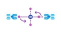 Blockchain Network Node, Decentralized System Data Linkage, vector design Generative AI Royalty Free Stock Photo