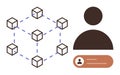 Blockchain Network and User Profile Representing Decentralized Technology and Digital Identity Royalty Free Stock Photo